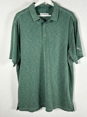 Tommy Bahama Men's Palmetto Paradise Polo Green Slub IslandZone Textured XL